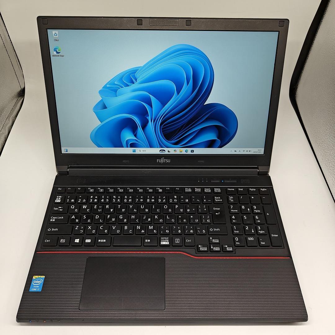 【富士通】A744 高性能i7 SSD480GB 16GB ブラック ノートPC