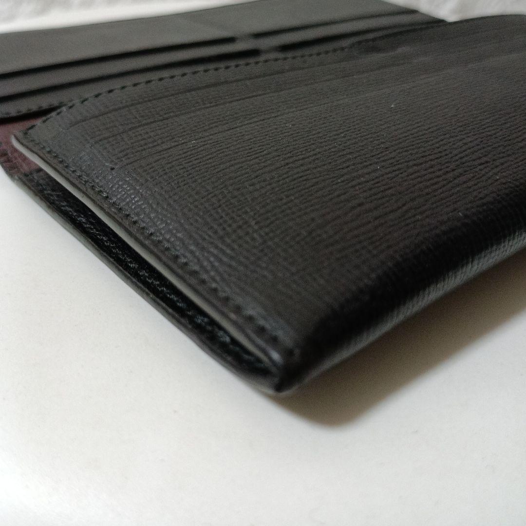 dunhill　ダンヒル　レザー長財布　折り財布　黒　ブラック　ADロゴ　本革