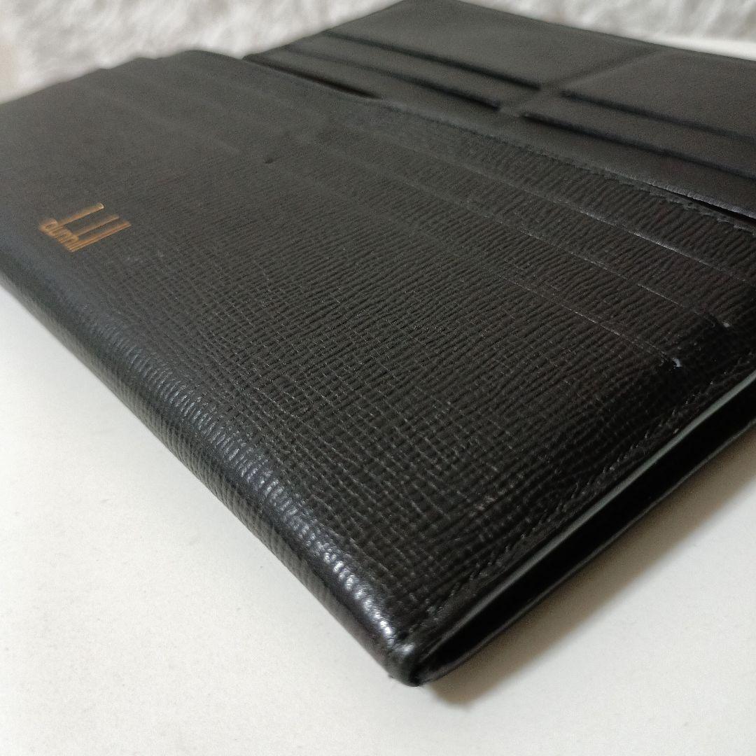 dunhill　ダンヒル　レザー長財布　折り財布　黒　ブラック　ADロゴ　本革