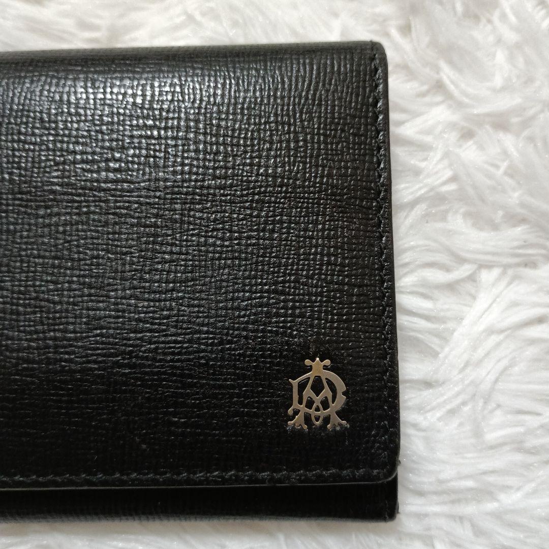 dunhill　ダンヒル　レザー長財布　折り財布　黒　ブラック　ADロゴ　本革