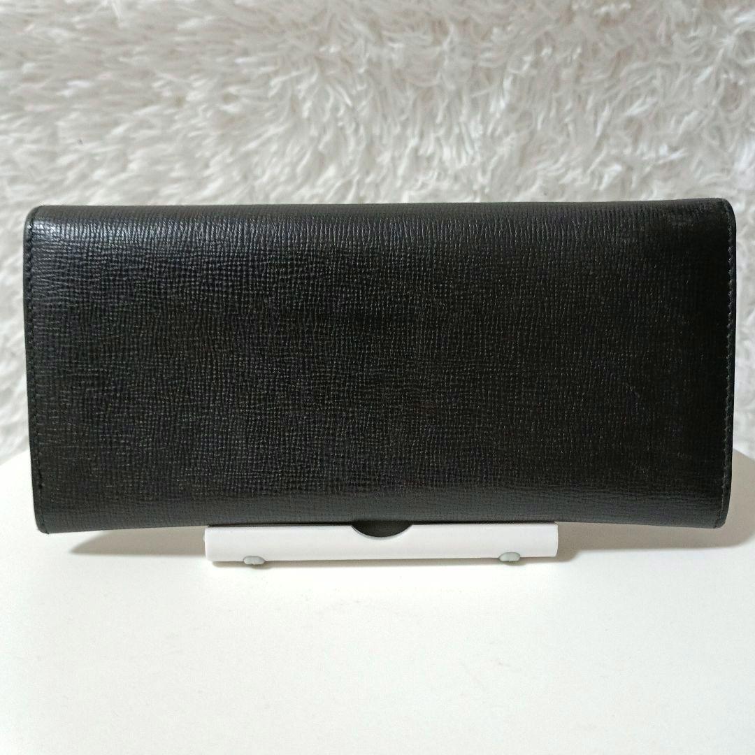 dunhill　ダンヒル　レザー長財布　折り財布　黒　ブラック　ADロゴ　本革