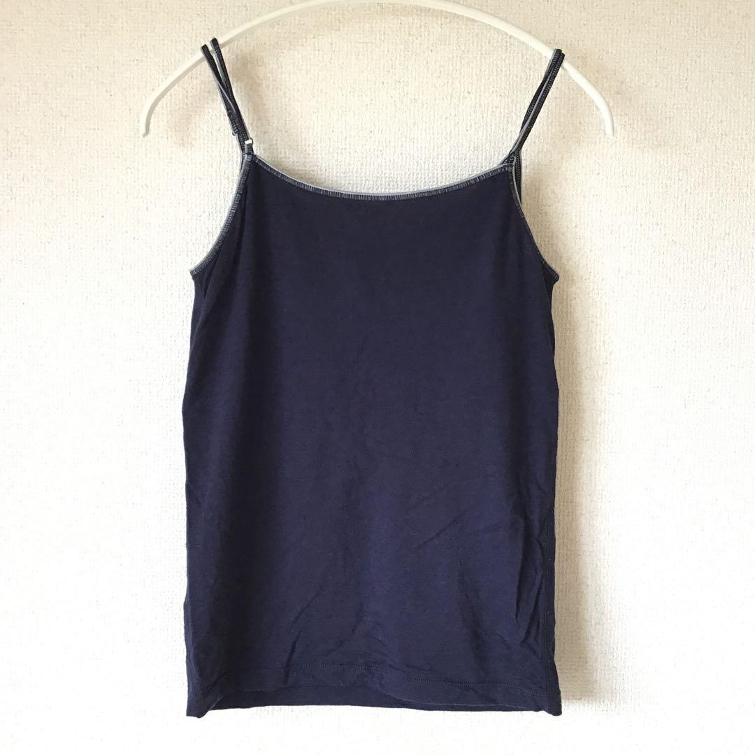 YARN メリノウール　ブラキャミソール　紺色（M〜L）