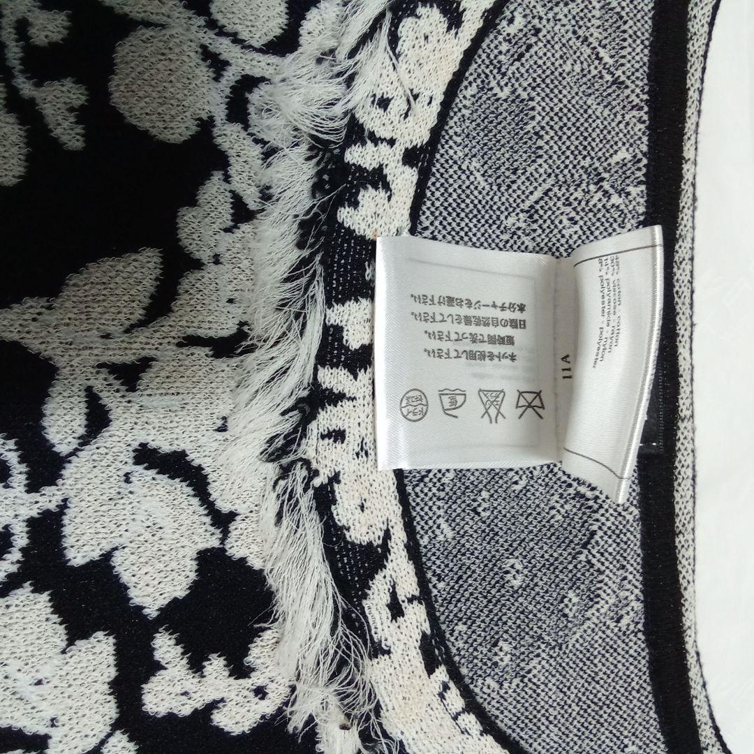 CHANEL フラワープリント 五分袖ニット