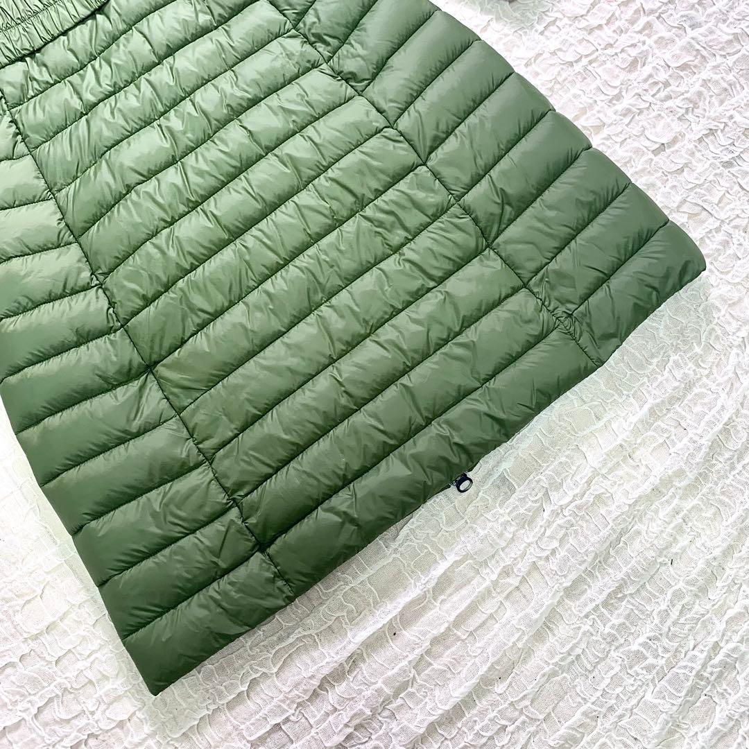 美品　セイブザダック エコダウン ロングコート ベルト ワッペン　オリーブ