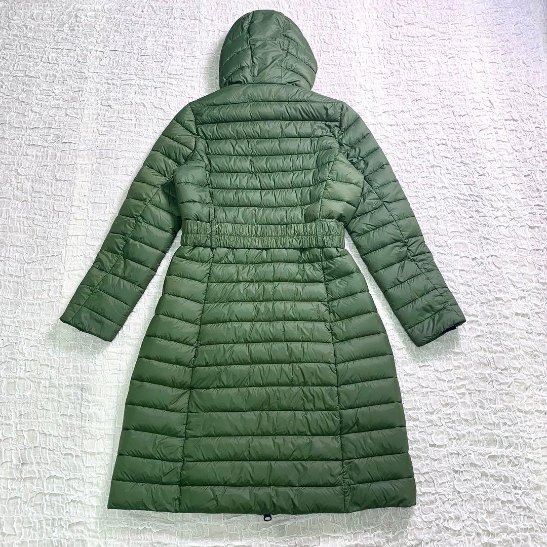 美品　セイブザダック エコダウン ロングコート ベルト ワッペン　オリーブ