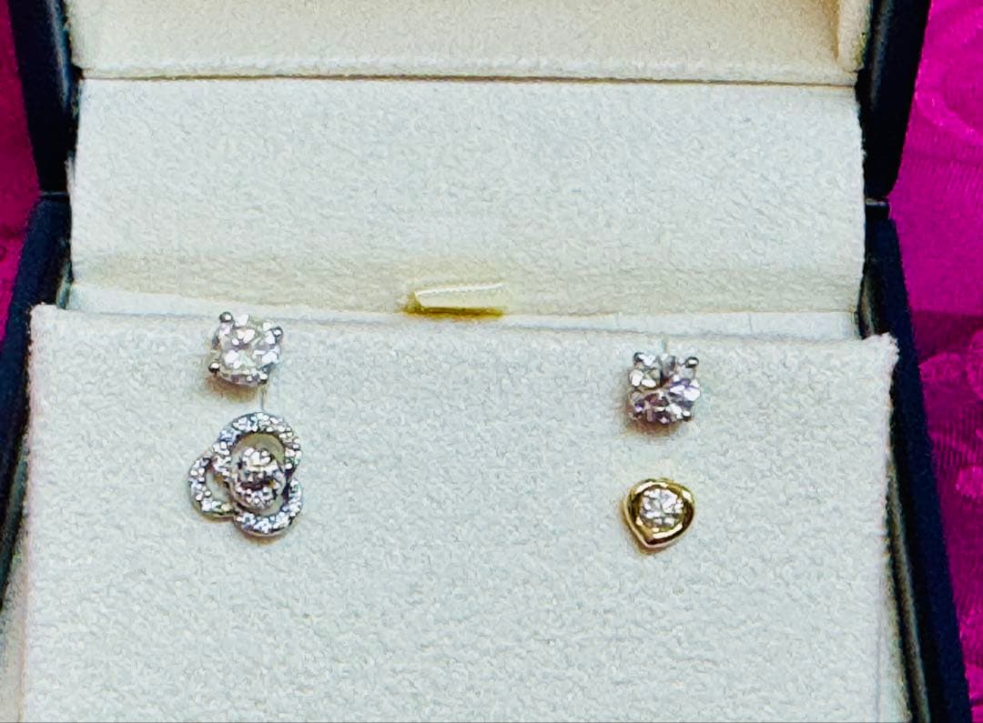 AHKAH メルティーダイヤ ピアス ハートK18 ※片耳 ※本体のみ 美品