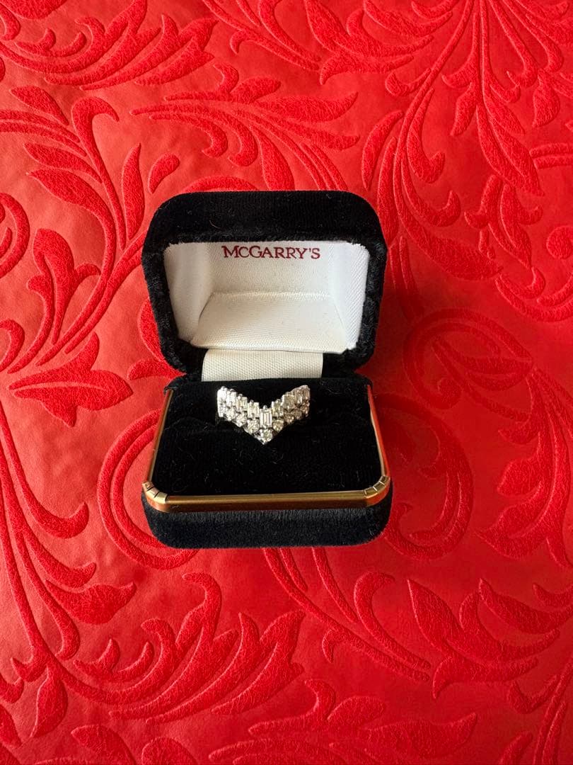 クリスタルリングセット（ハート型・フラワーデザイン）【鑑定書付】