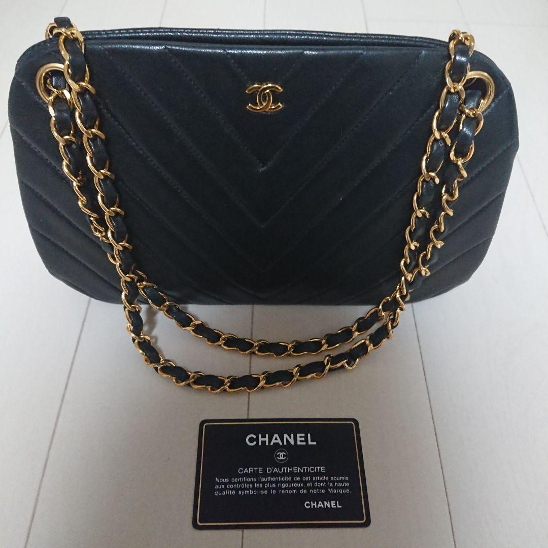 最終‼️極美品❤CHANELハンドバッグ Vステッチブラック レザー 2way