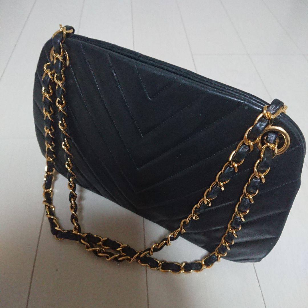 最終‼️極美品❤CHANELハンドバッグ Vステッチブラック レザー 2way