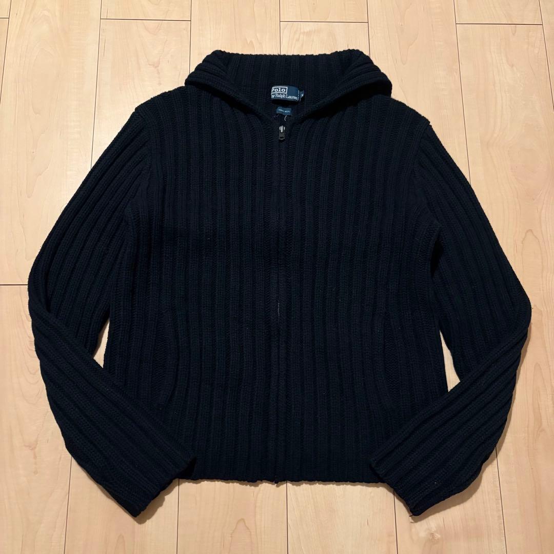 O*S様 90s ラルフローレン ドライバーズニット ポニー無し ブラック ウー