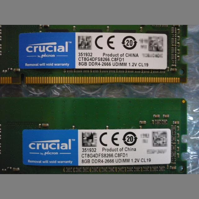 Crucial DDR4-2666 8GBx2枚組 CT2K8G4DFS8266