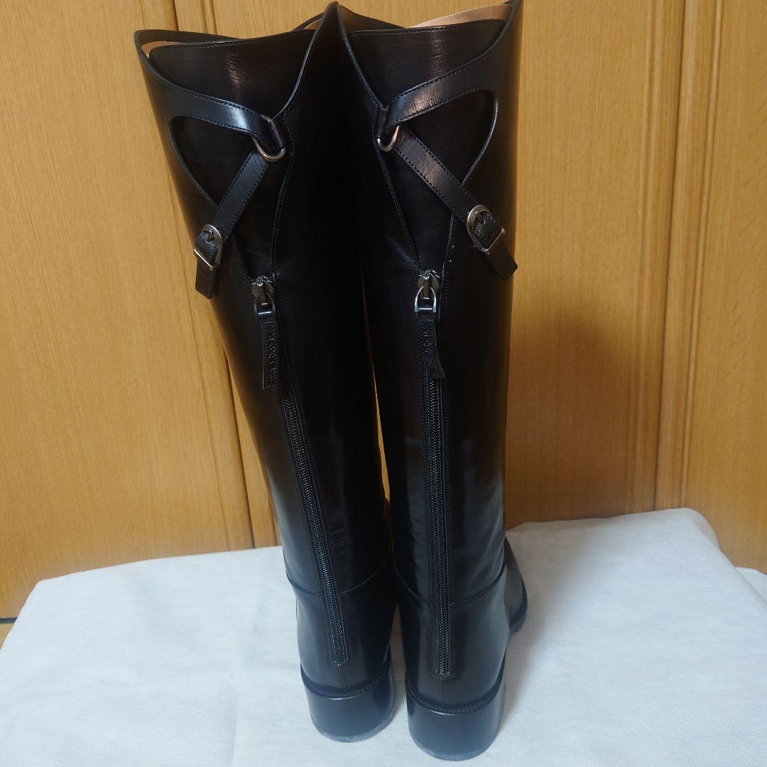 SARTORE 本革 ロングブーツ バックベルト ブラック 37 美品