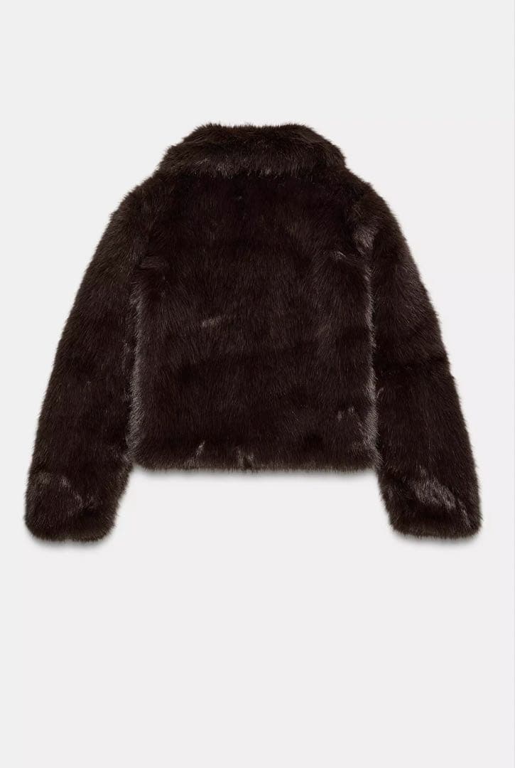 ZARA ダークブラウン ファーショートジャケット