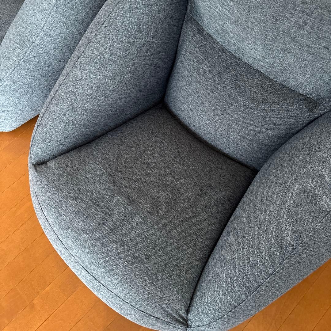 無印良品　ネイビー空気クッションソファ 1人掛け 空気ポンプ付　2個セット