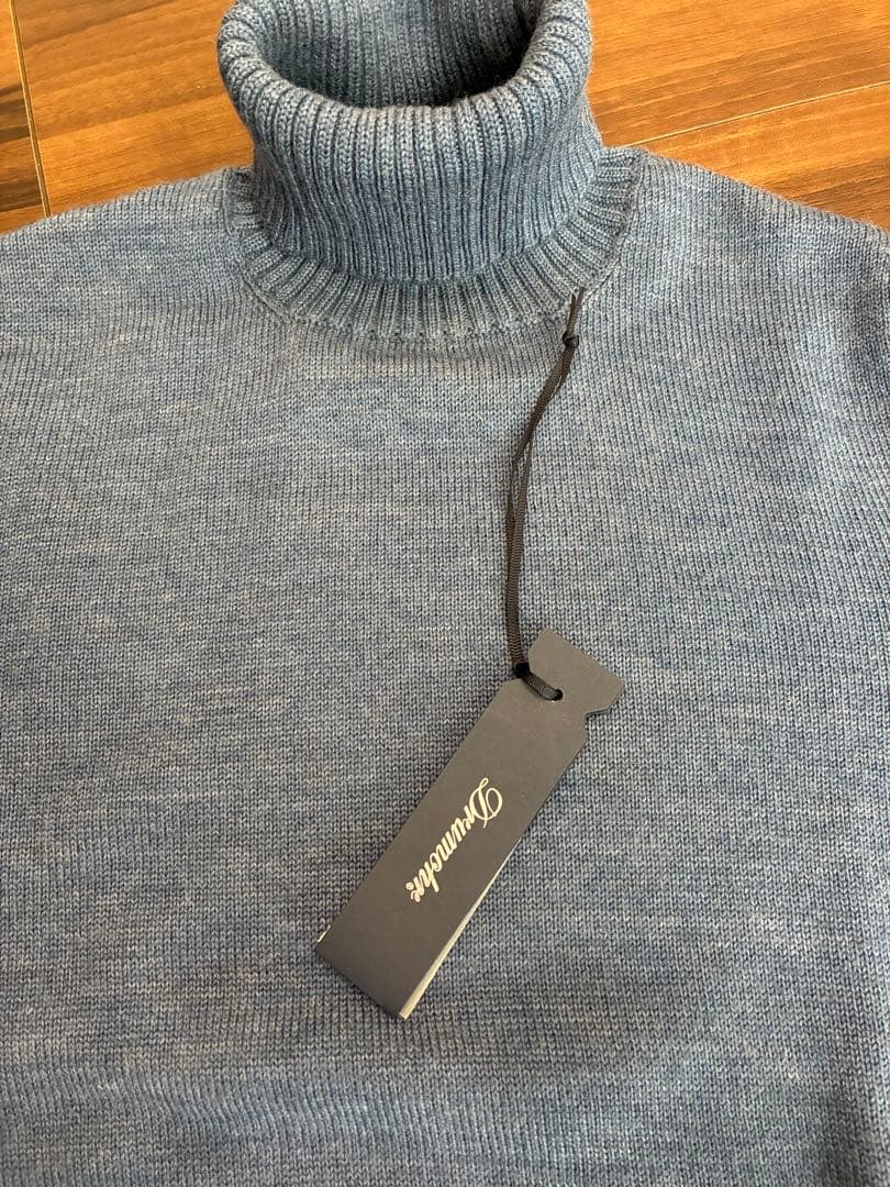 Drumohr ドルモア 8ゲージ タートルネック 46 グレイッシュブルー