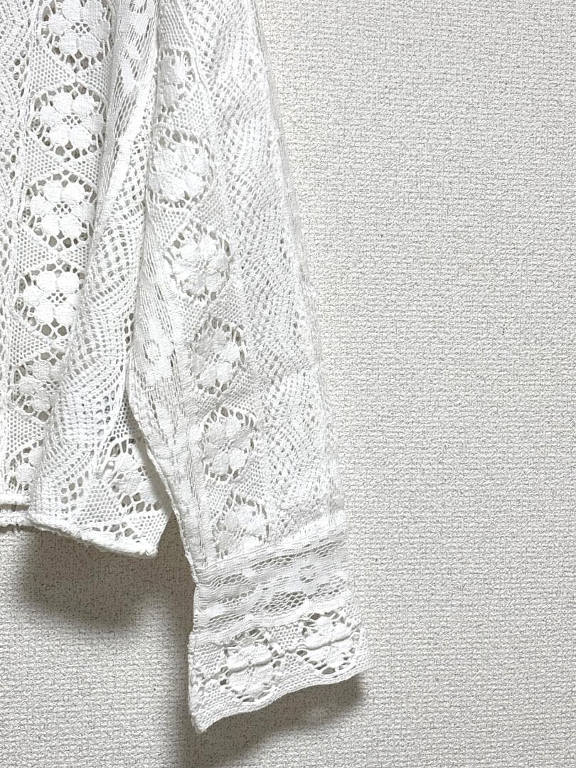 【完売 ツハル 新品】レースパッチワークセーラー襟ブラウス TSUHARU オフ