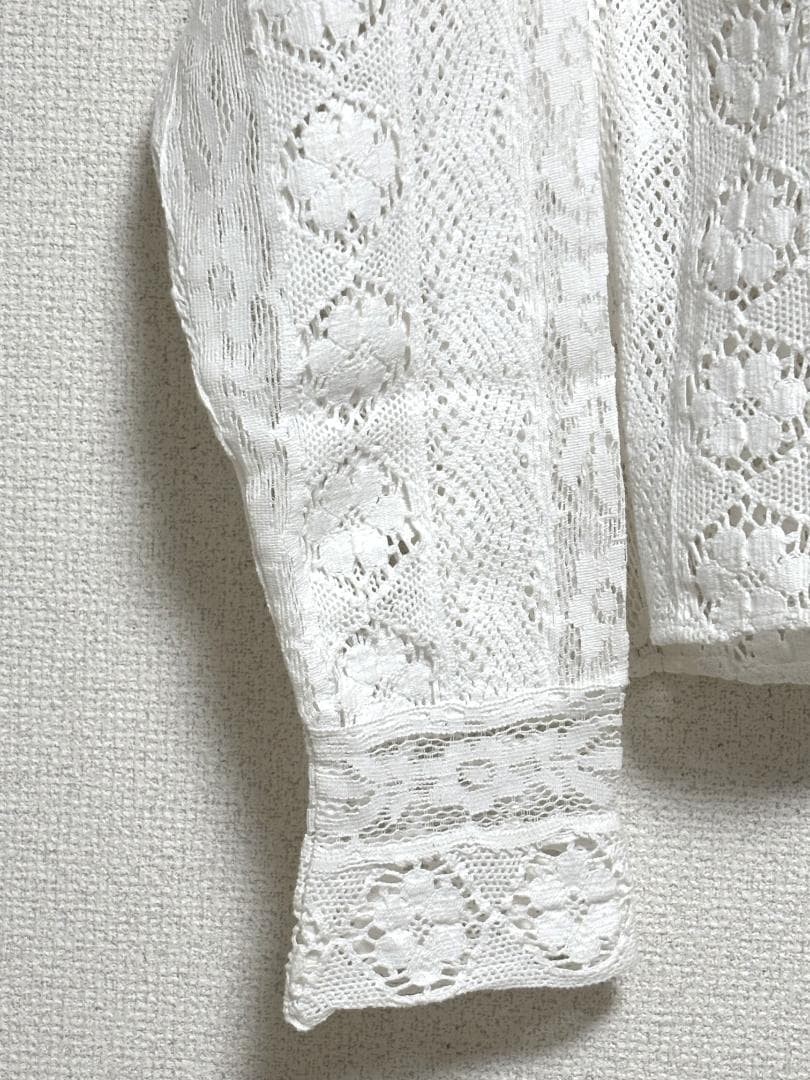 【完売 ツハル 新品】レースパッチワークセーラー襟ブラウス TSUHARU オフ