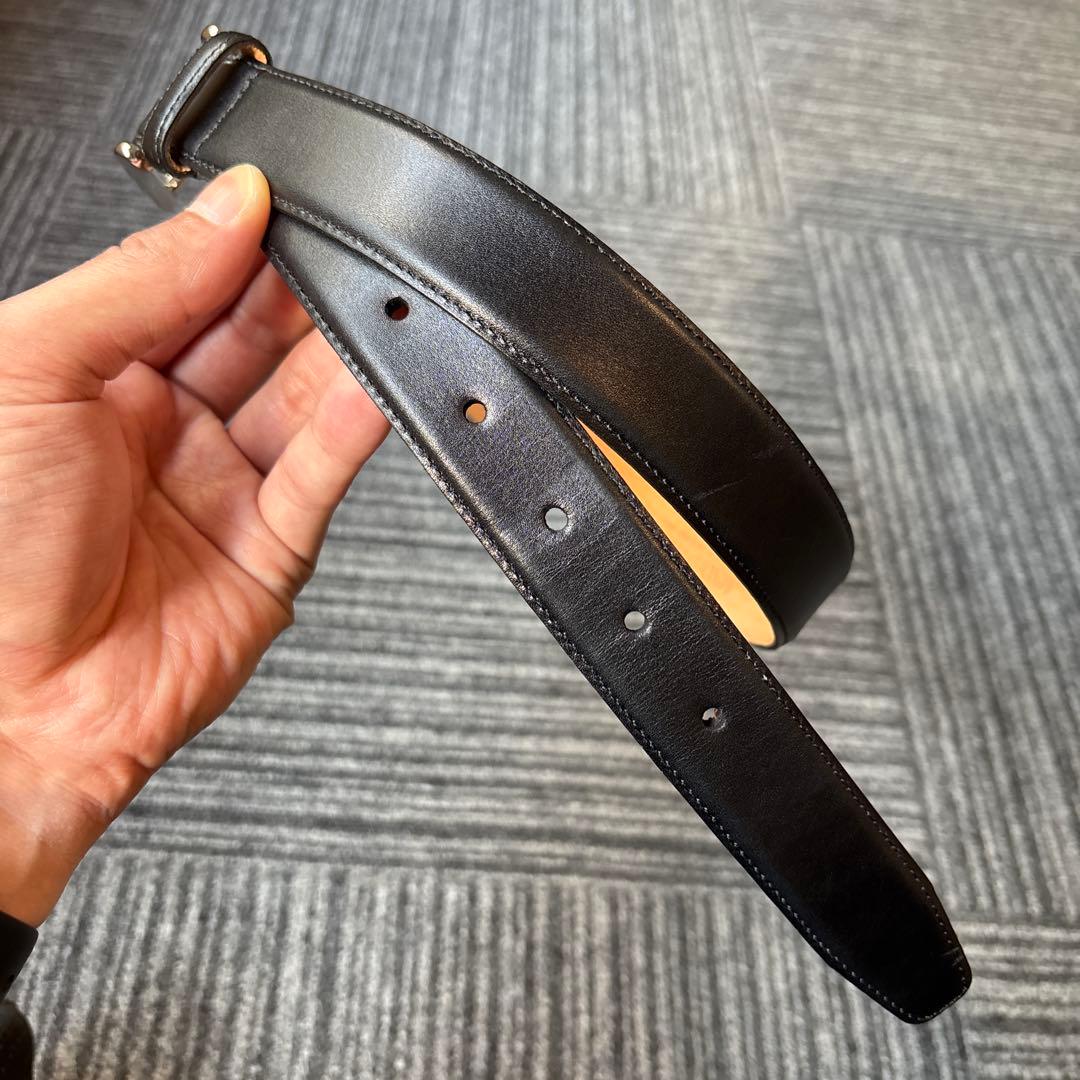 【極美品】ARNOLD WILLS & CO. 黒 カーフレザー ベルト 30