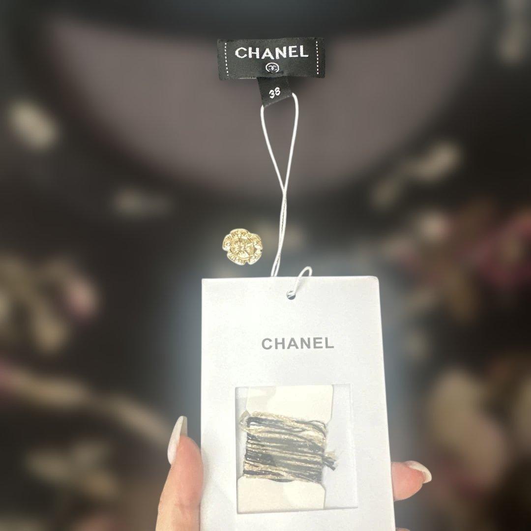 CHANEL 花柄刺繍 長袖カーディガン