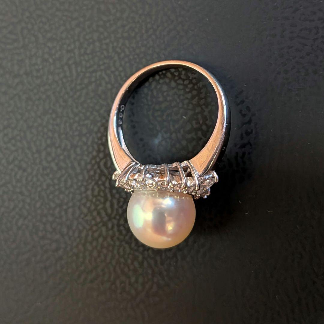 【プラチナ約5.37ｇ】花珠パール10mmプラチナダイヤリング