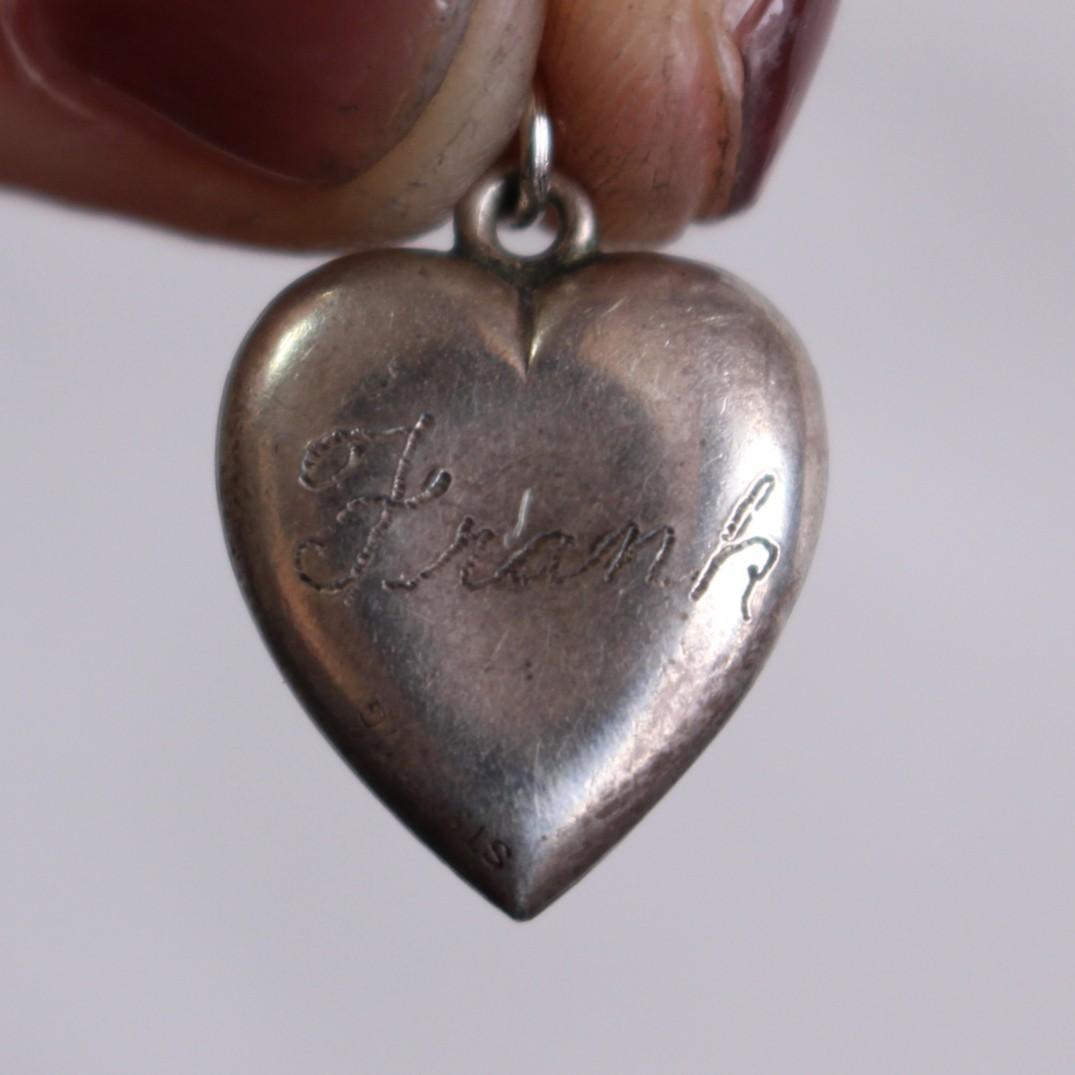 30s　スウィートハートジュエリー　波　シルバー　スクロール　チャーム　勿忘草