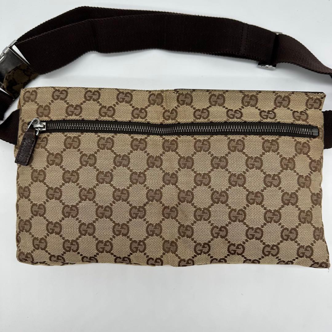 【極美品】GUCCI ボディバッグ ウエストポーチ GG キャンバス ブラウン