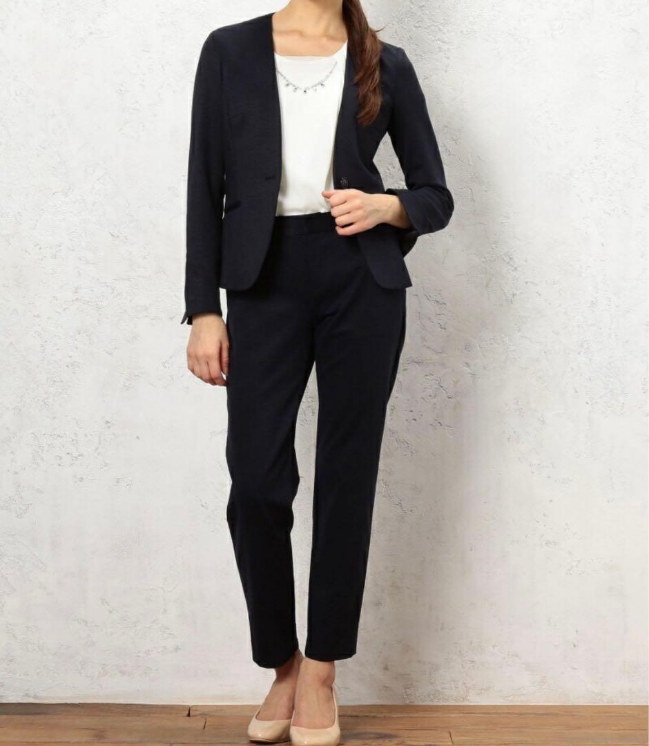 グリーンレーベルリラクシング ノーラペル　スーツ ネイビー　紺　入学式　卒業式