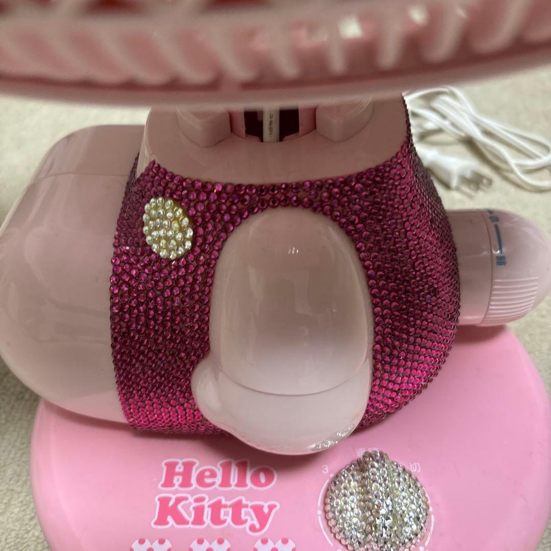 美品／ハローキティ 卓上扇風機 スワロ付き