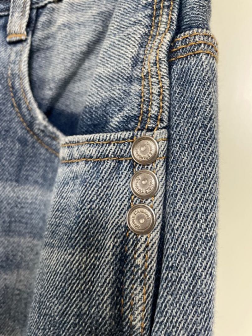 ダブルスタンダードクロージング×AKKO スリットヘムバギーパンツ デニム