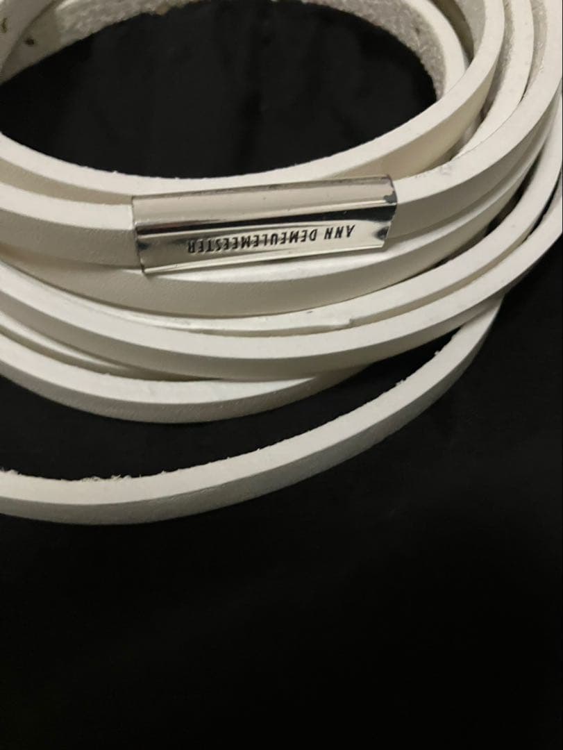 ANN DEMEULEMEESTER BOBBIE LONG WHITE ベルト