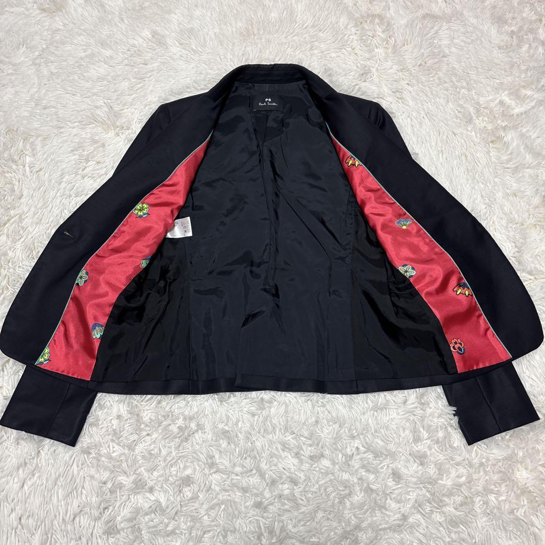 ピーエスポールスミス　セットアップ　3点セット　ネイビー　裏地派手　L　40