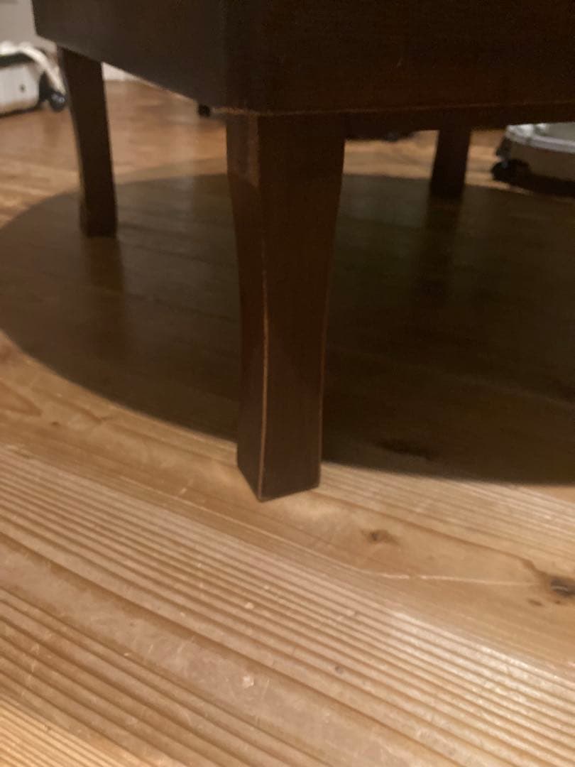 昭和レトロ　古い木製丸ローテーブル　折畳丸ちゃぶ台⑧直径910