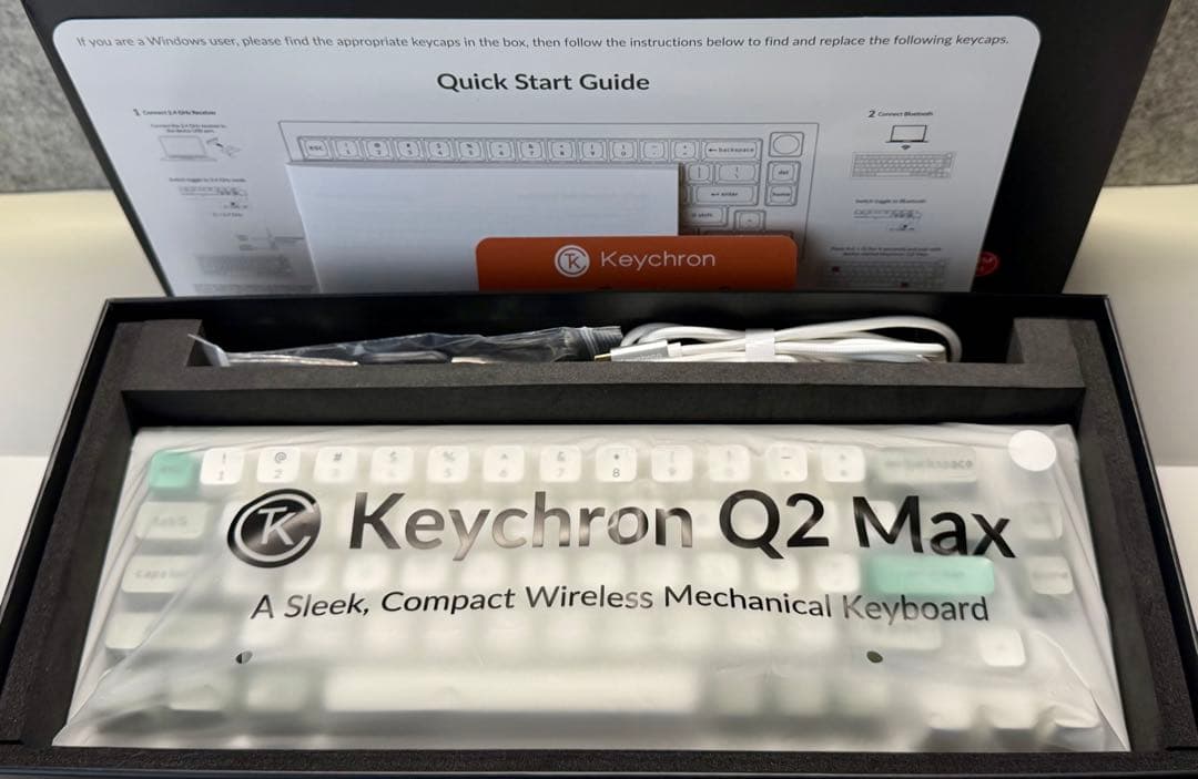 Keychron Q2 Max US配列 シェルホワイト バナナ軸