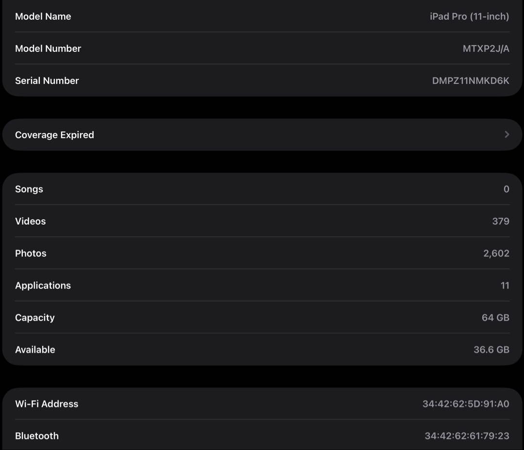 Apple iPad Pro 11inch 64GB Wi-Fiモデル