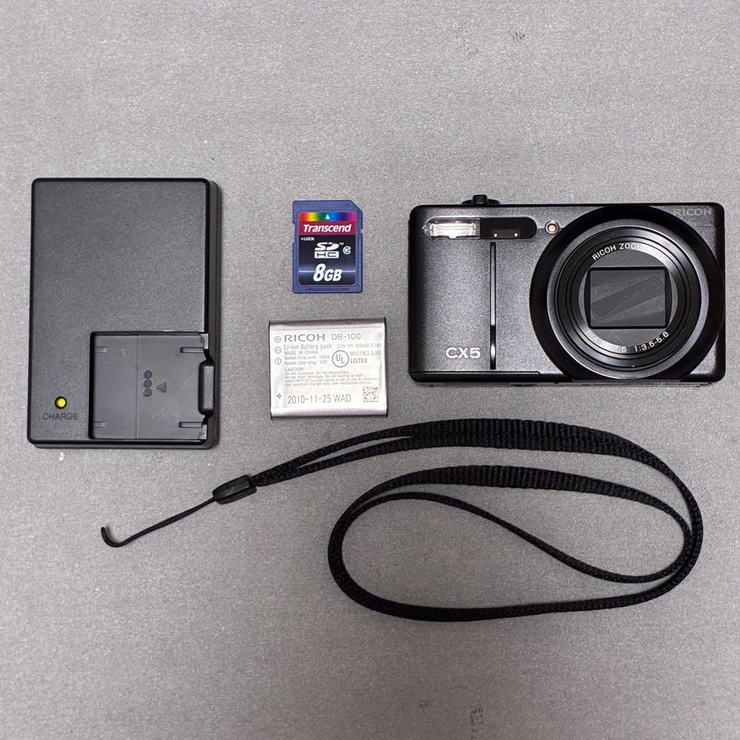 RICOH CX5 リコー デジカメ オールド コンデジ ブラック SDカード付