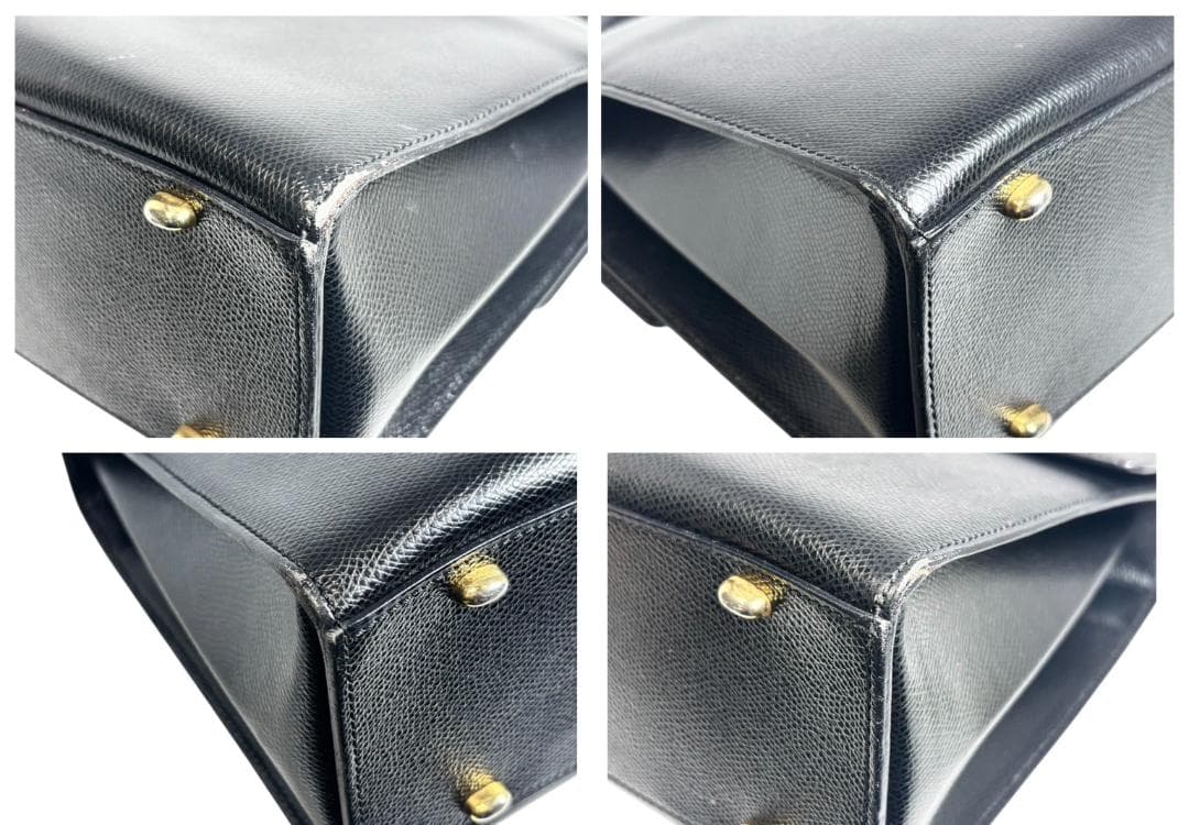 セリーヌ ヴィンテージ ターンロック 2WAY ハンドバッグ ゴールド ブラック