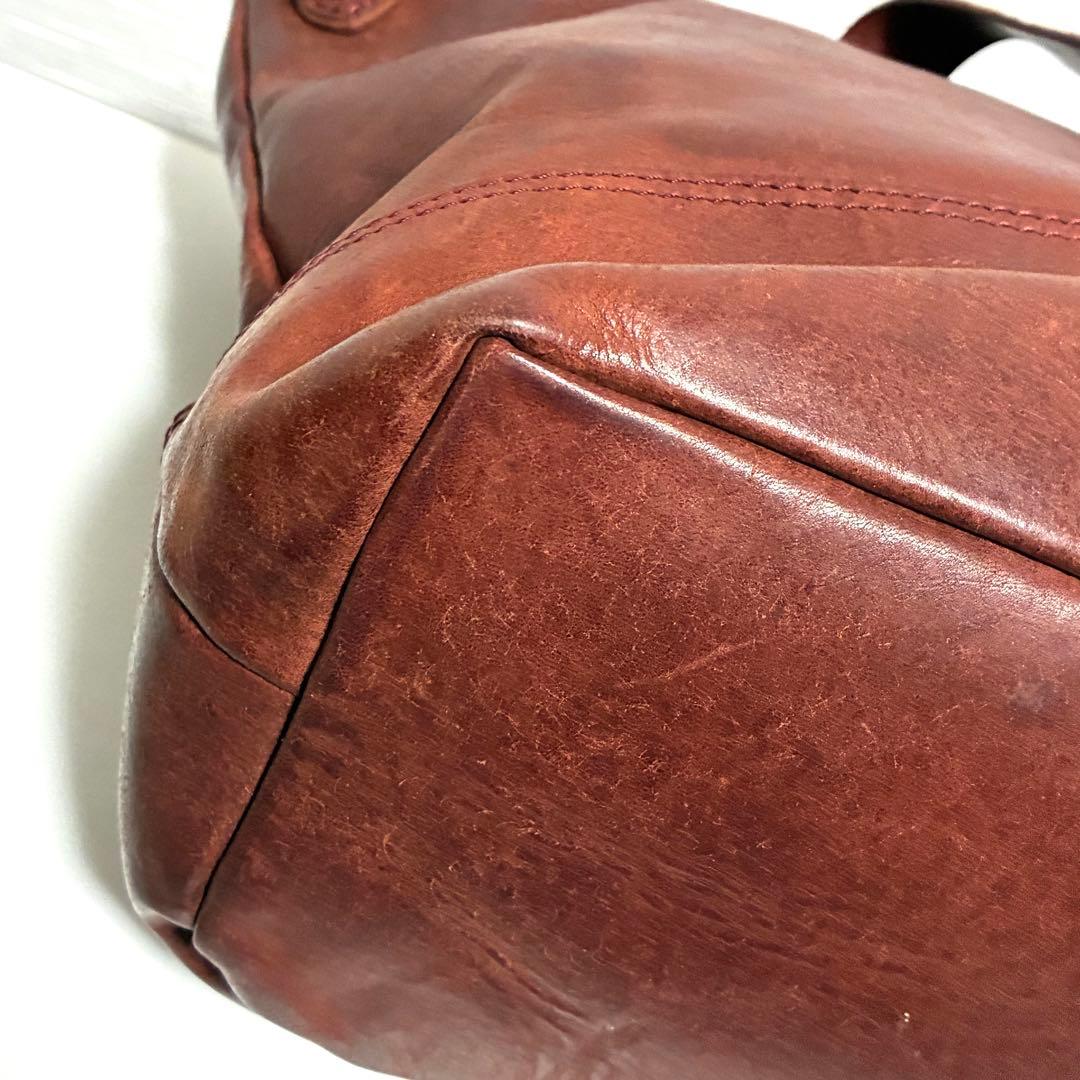 RYU トートバッグ ショルダーバッグ ブラウン 赤茶色 オールレザー 2way