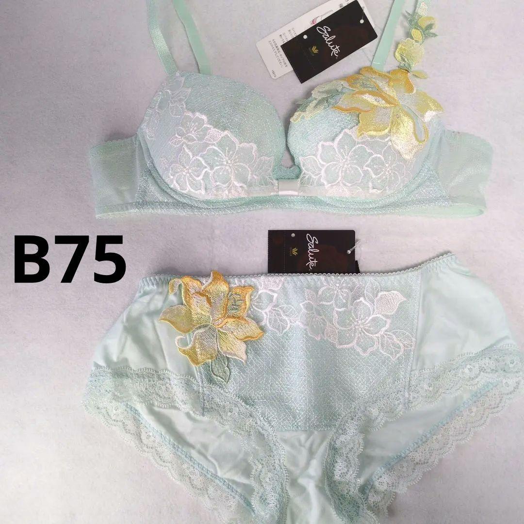 サルート　ワコール　新品　ブラB75/ショーツL　リボンブラ