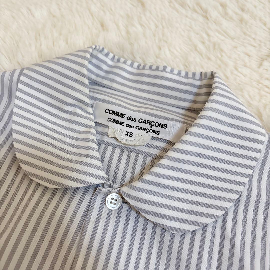 希少☆COMME des GARCONS ストライプ シャツ フリル 丸襟