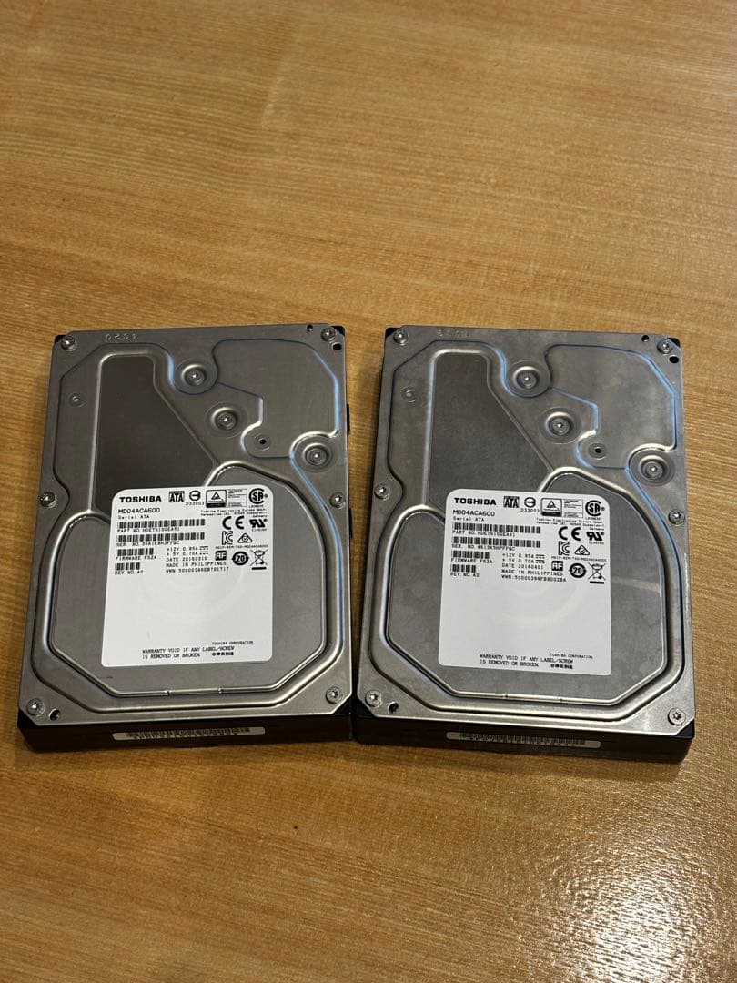 Toshiba 12TB HDD (6TB×2) ケース付き
