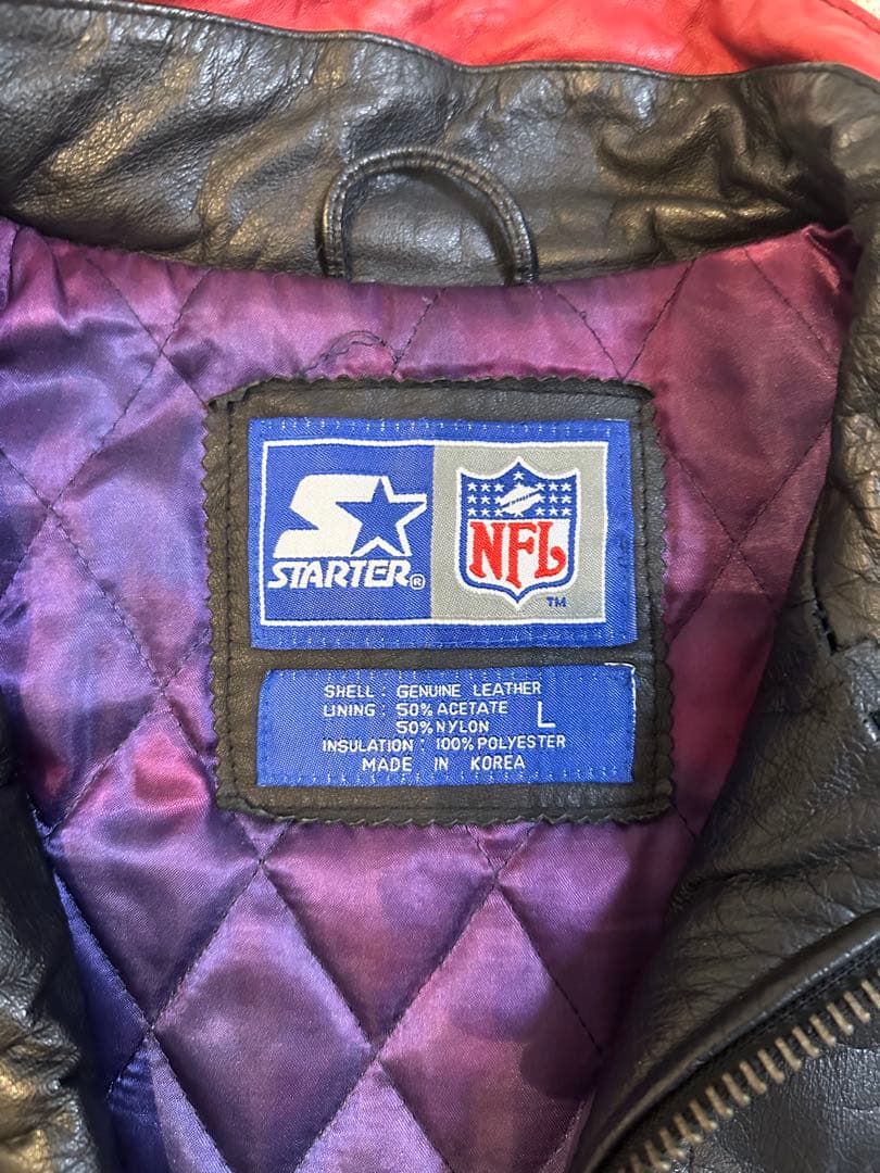 オ*オ様 【希少レア】スターター製　シカゴブルズレザージャケット　90s Lサイ