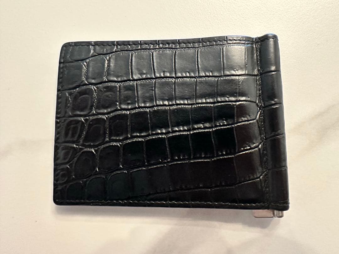 SAINT LAURENT クロコ型押し　レザー マネークリップ