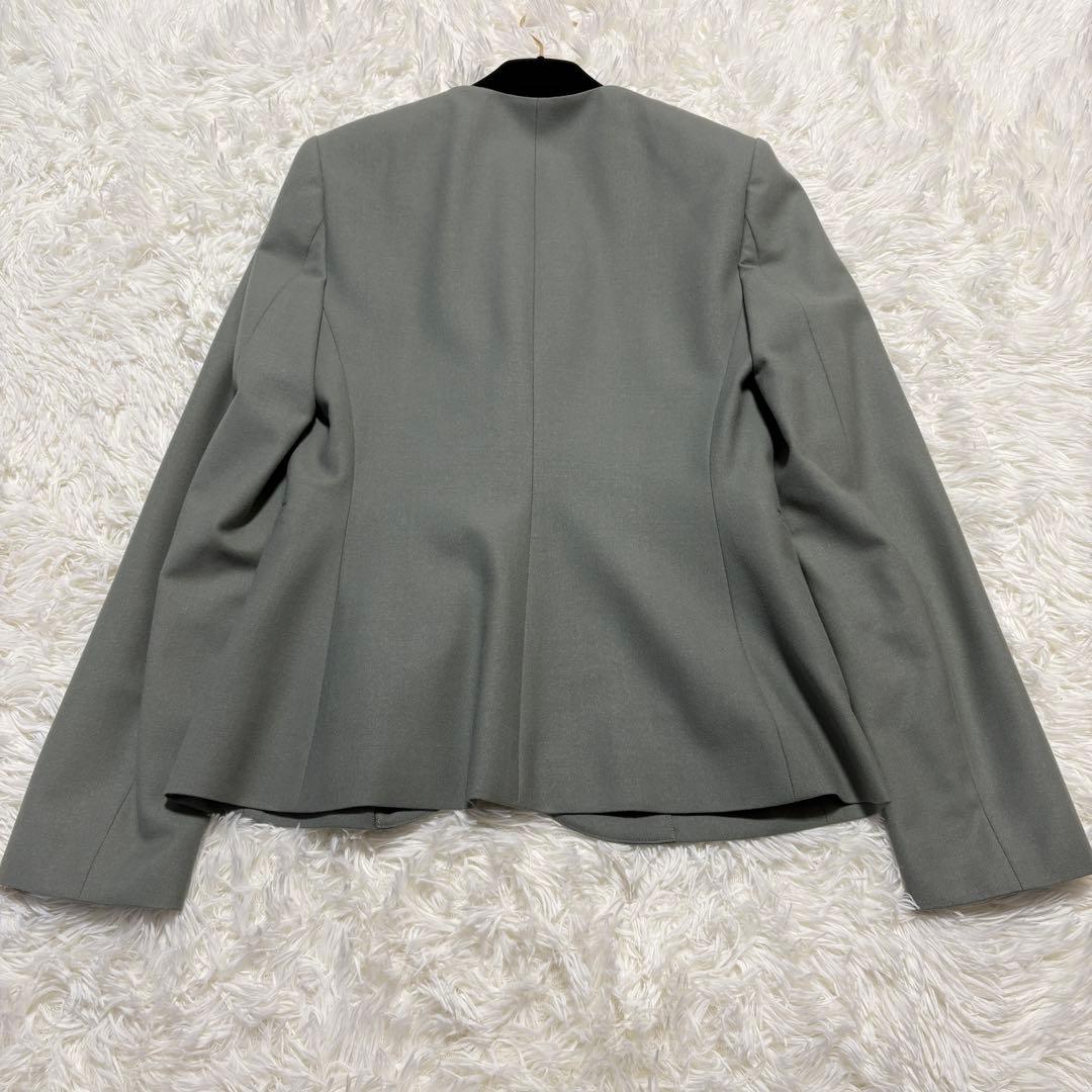 【極美品】セオリー セットアップ スーツ ノーカラー SAXONY ウエストゴム