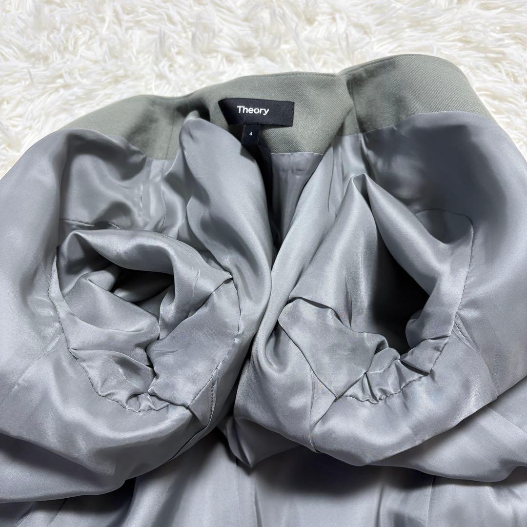 【極美品】セオリー セットアップ スーツ ノーカラー SAXONY ウエストゴム