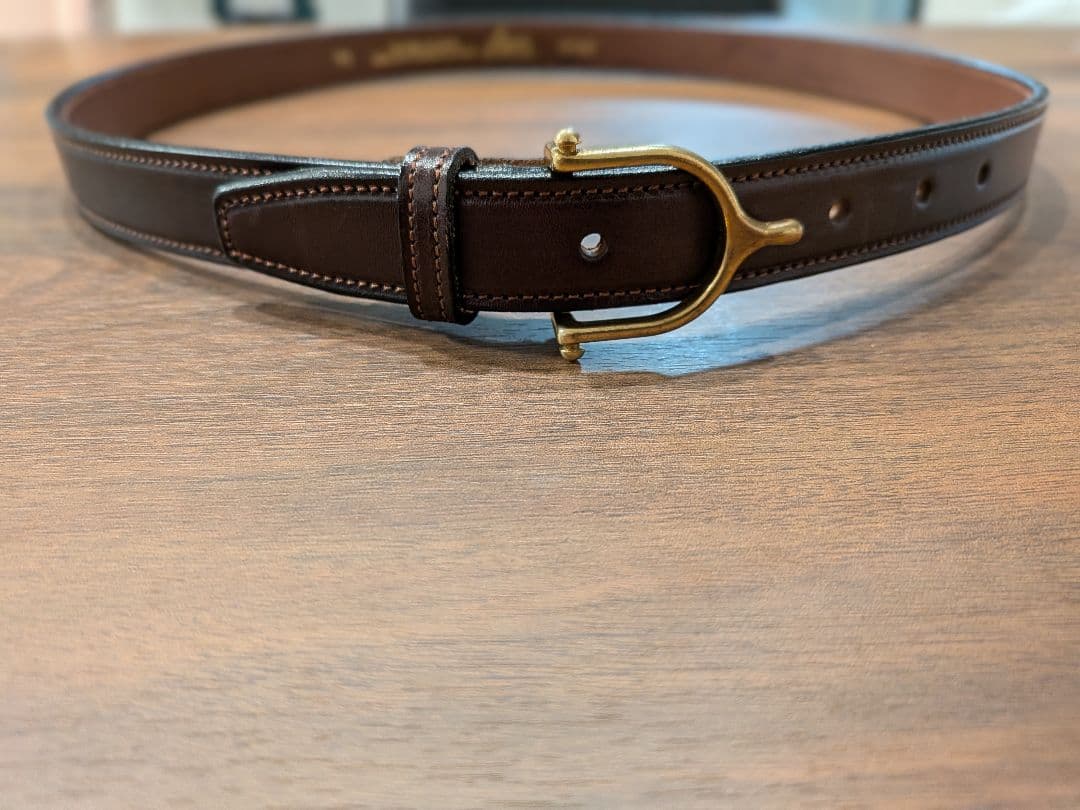 トリーレザー SPUR ベルト 34 茶 ブライドル レザー usa製