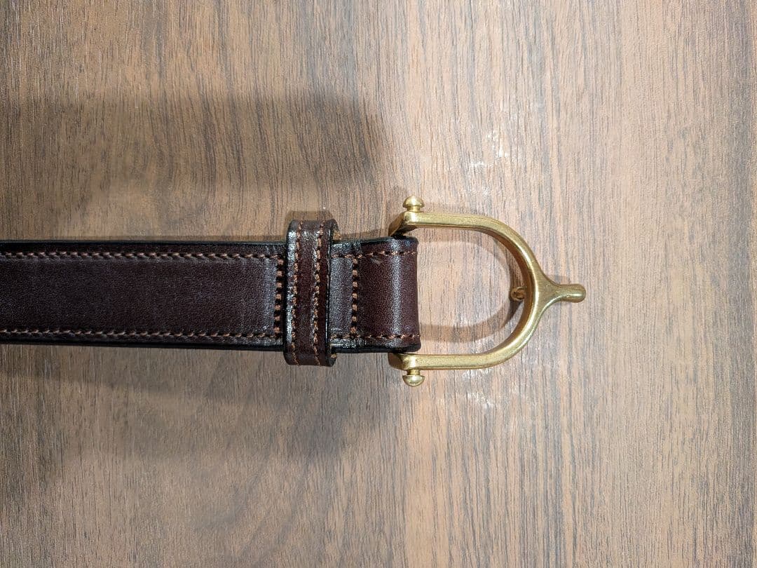 トリーレザー SPUR ベルト 34 茶 ブライドル レザー usa製
