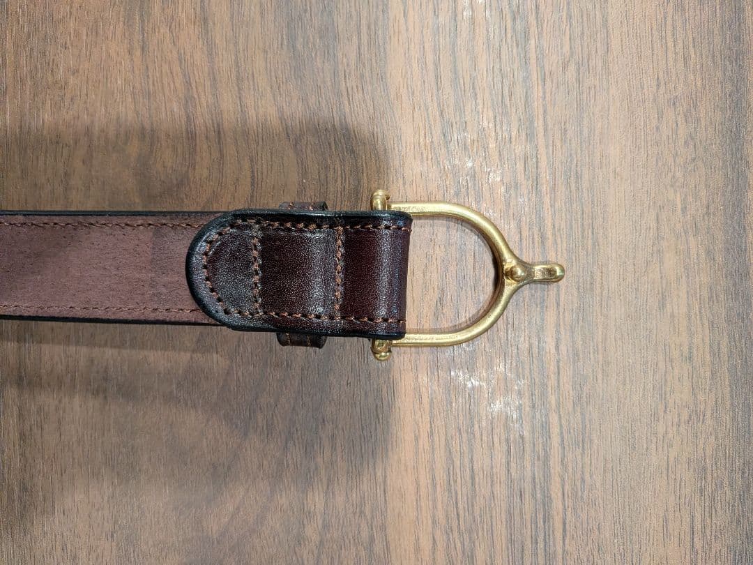 トリーレザー SPUR ベルト 34 茶 ブライドル レザー usa製