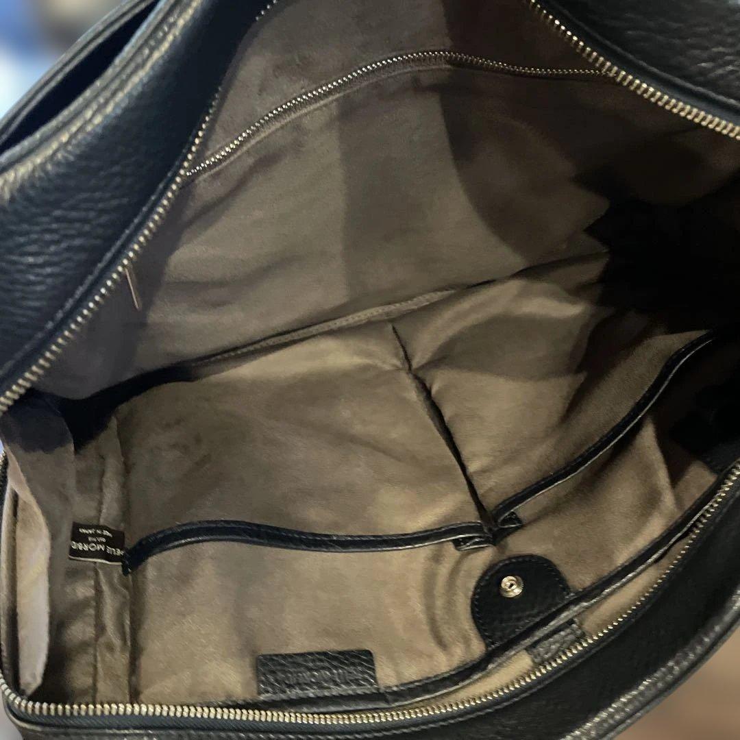 ロマの日常様　暗い　ネイビー　レザー ビジネスバッグ　pelle morbida