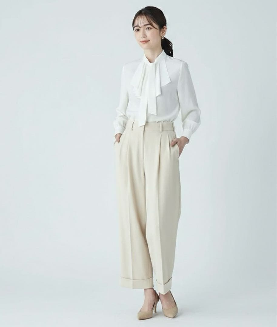 極美品 ボールジィ トゥモローランド クリアデシンフリルボウタイブラウス 長袖