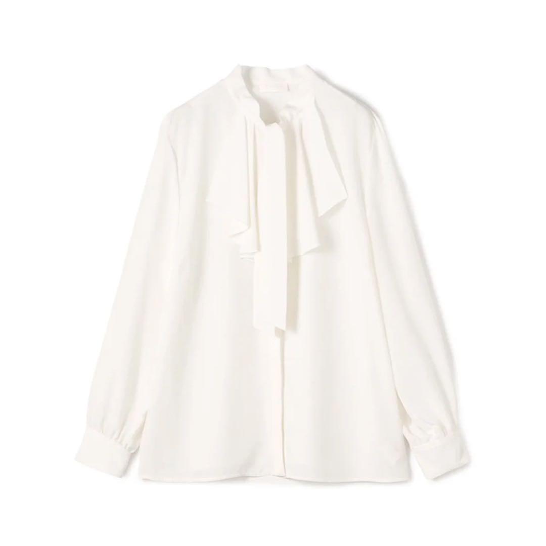 極美品 ボールジィ トゥモローランド クリアデシンフリルボウタイブラウス 長袖